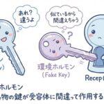 鍵と鍵穴のイメージ（環境ホルモン）