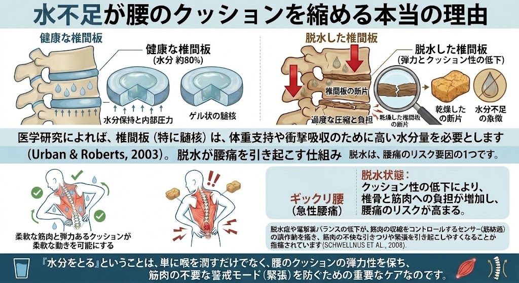椎間板の水分不足イメージ